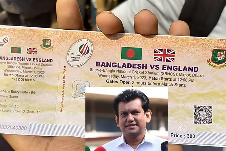 বাংলাদেশ-ইংল্যান্ড সিরিজের টিকিটে ভুল পতাকা