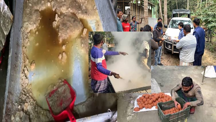 ‘আসল খেজুর গুড়’ বলে সারা দেশে বিক্রি হতো ফরিদপুরের নকল খেজুর গুড়