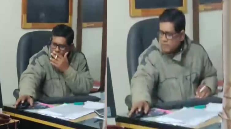 অফিসে বসে সরকারি কর্মকর্তার ধূমপান