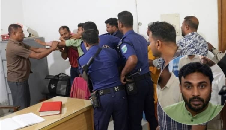 গাইবান্ধায় থানায় ঢুকে জামায়াত নেতার হামলা, ওসিসহ ৮ জন আহত গাইবান্ধায় থানা