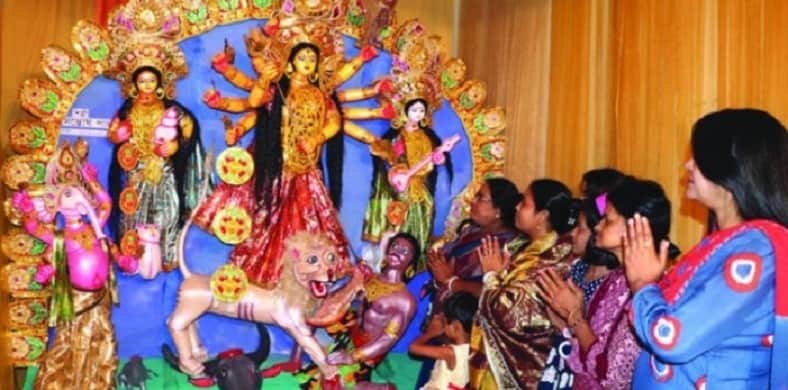 দুর্গা পূজার আনুষ্ঠানিকতা শুরু