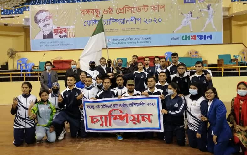 বঙ্গবন্ধু ৬ষ্ঠ প্রেসিডেন্ট কাপ ফেন্সিং প্রতিযোগিতায় নৌবাহিনী চ্যাম্পিয়ন