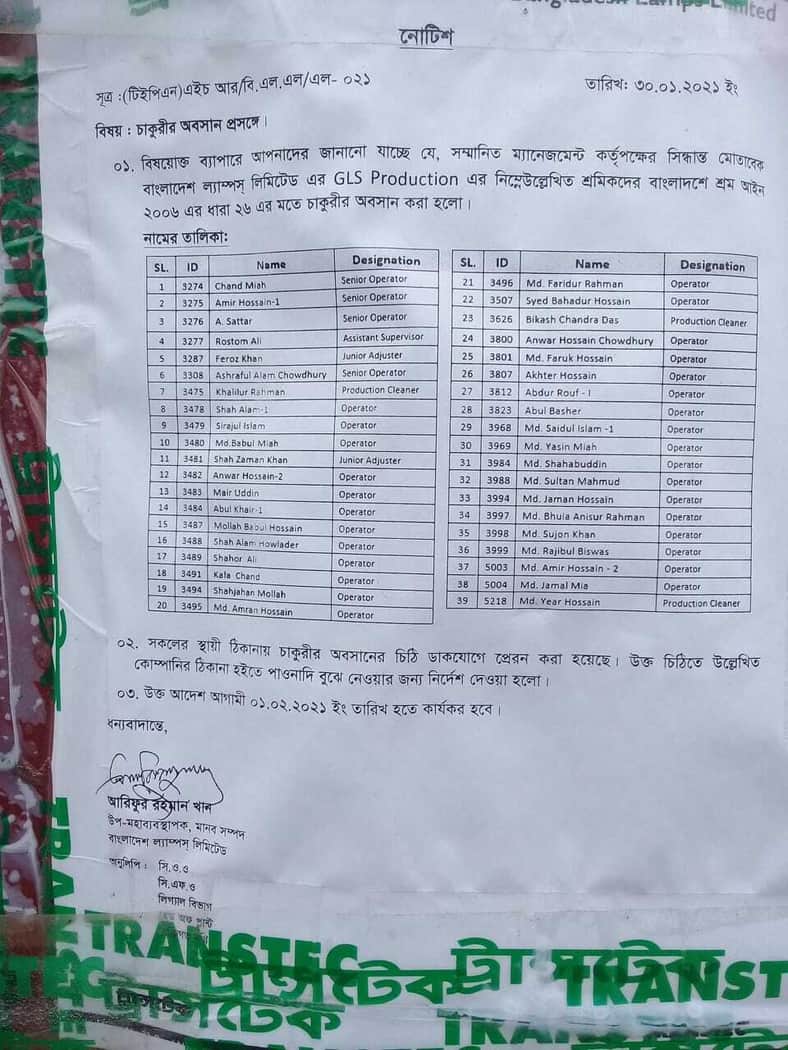 নরসিংদীতে ট্রান্সকমের শ্রমিক ছাঁটাইয়ের প্রতিবাদে বিক্ষোভ