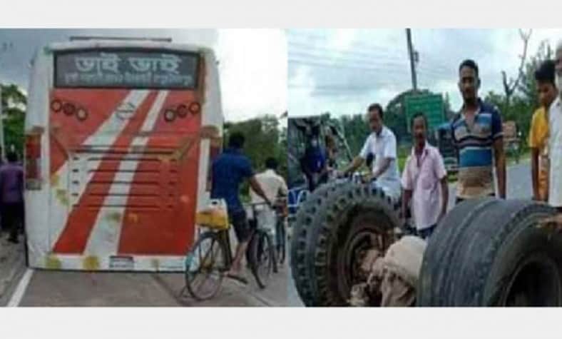 চলন্ত অবস্থায় হঠাৎ খুলে গেল যাত্রীভর্তি বাসের পেছনের চার চাকা, অত:পর…