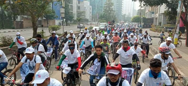 পাকিস্তানের নৃশংসতার বিচারের দাবিতে ঢাকায় সাইকেল র্যালি ও প্রতিবাদ সভা