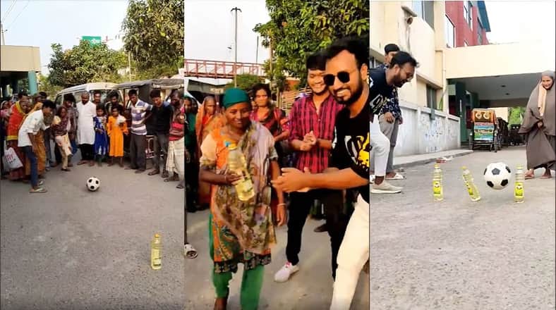 নিজ পায়ে গোল দিয়ে তেলের বোতল নয়, যেন বিশ্বকাপ জিতে গেলেন তাঁরা