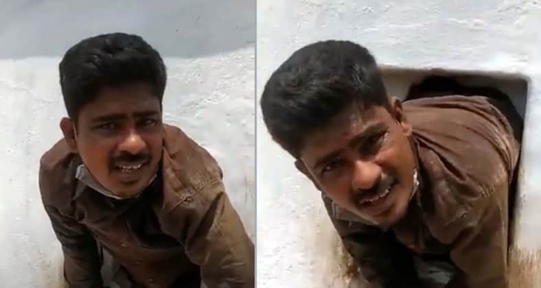 মন্দির থেকে চুরি করে পালাতে গিয়ে দেয়ালে আটকে গেলেন তিনি মন্দির থেকে চুরি