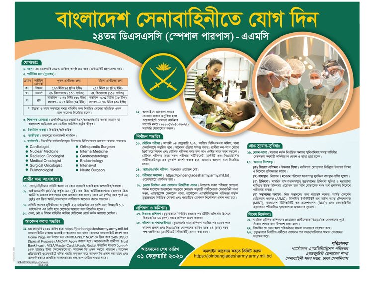 বাংলাদেশ সেনাবাহিনীতে জনবল নিয়োগ