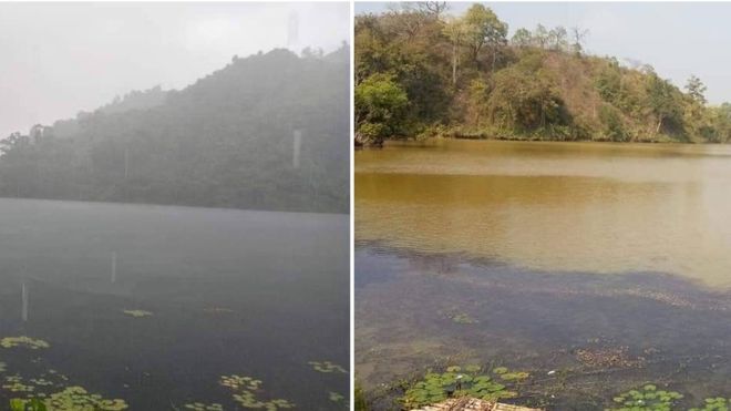 বদলে গেছে বান্দরবানের বগা লেকের পানির রং
