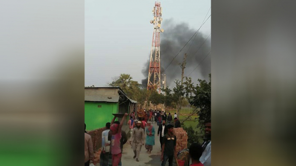 ময়মনসিংহে বাংলালিংক টাওয়ারে আগুন