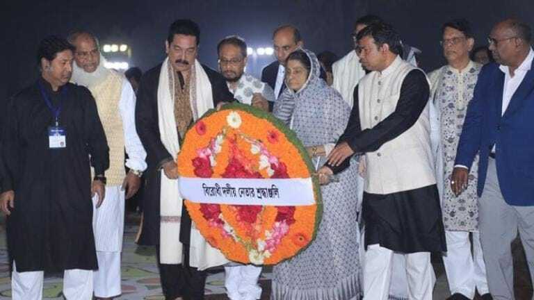 ভাষা শহীদদের প্রতি বিরোধীদলীয় নেতার শ্রদ্ধা