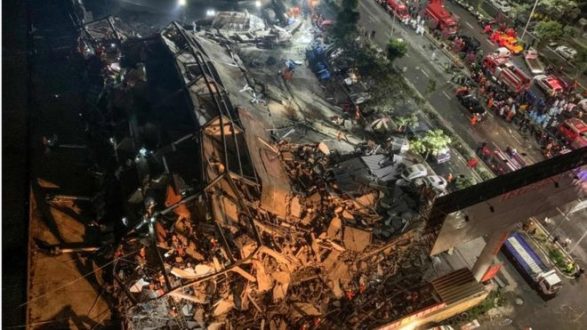 করোনাভাইরাস: চীনের কোয়ারেন্টাইন হোটেল ধস, বহু মানুষ আটকা
