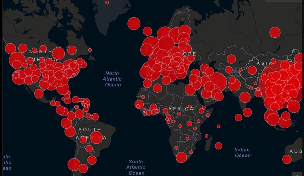 corona death global map