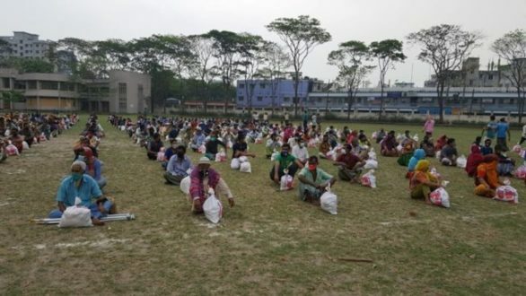 ত্রাণ বিতরণে ঢাকায় অনন্য দৃষ্টান্ত স্থাপন করল রংপুর বিভাগ সমিতি