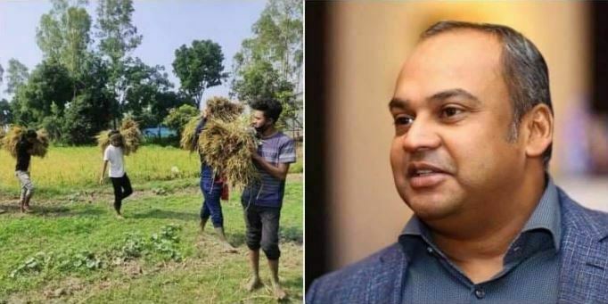 মানিকগঞ্জে এমপি দুর্জয়ের নির্দেশে কৃষকের ধান কেট দিল ছাত্রলীগ