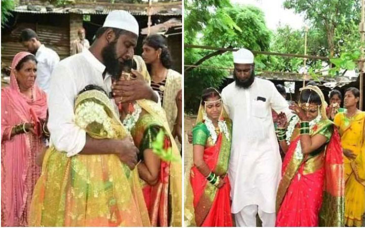 দত্তক নেয়া দুইবোনকে হিন্দু রীতিতে বিয়ে দিয়ে দৃষ্টান্ত গড়লেন মুসলিম বাবাভাই