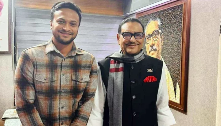 ওবায়দুল কাদেরের সঙ্গে সাকিব আল হাসান