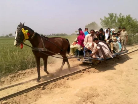 ঘোড়ায় টানা রেলগাড়ি