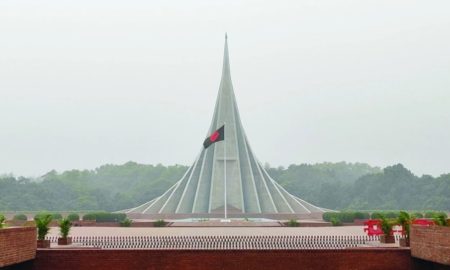 শহীদদের শ্রদ্ধা জানাতে প্রস্তুত স্মৃতিসৌধ