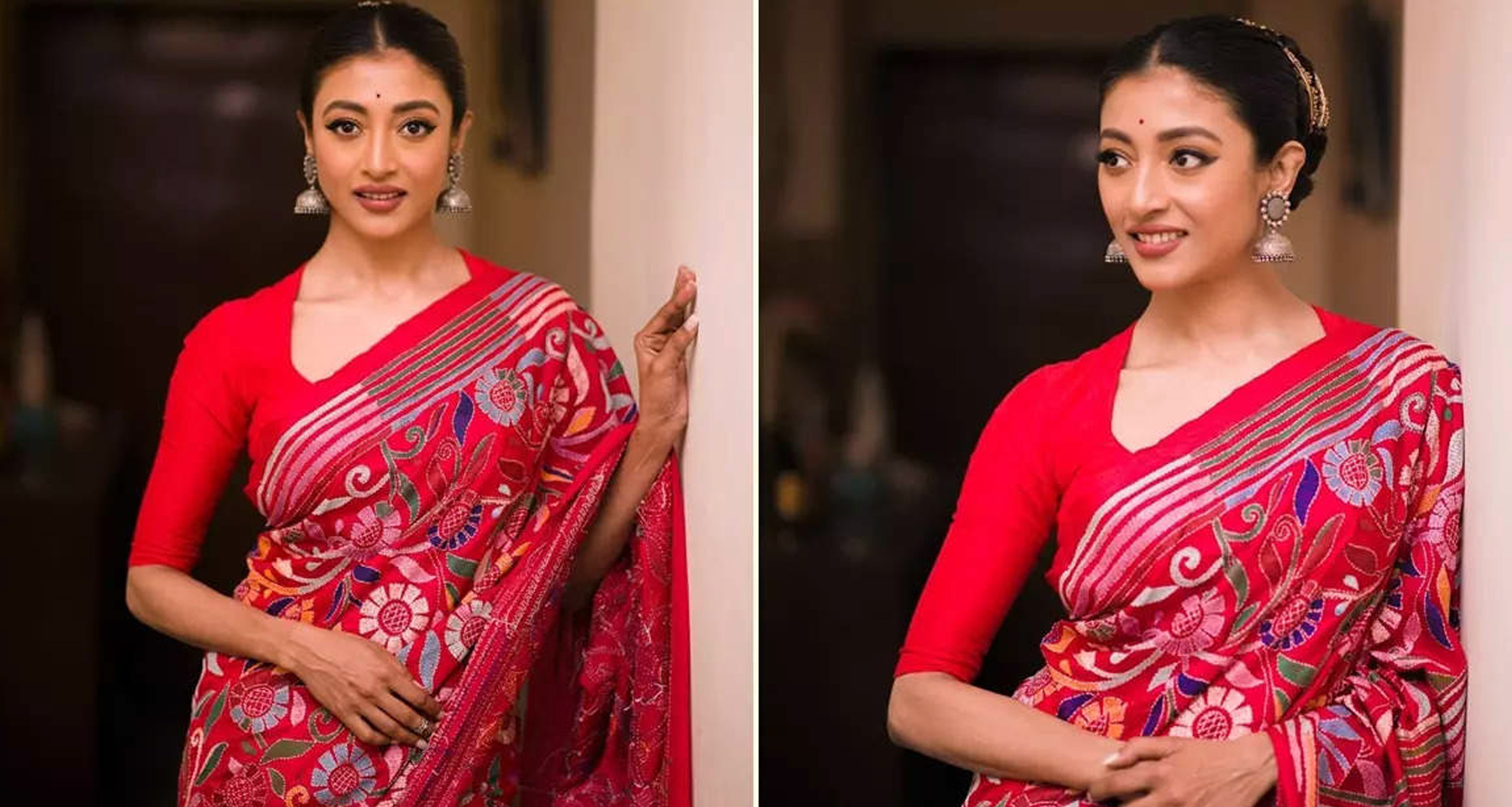 Paoli Dam in Red Saree