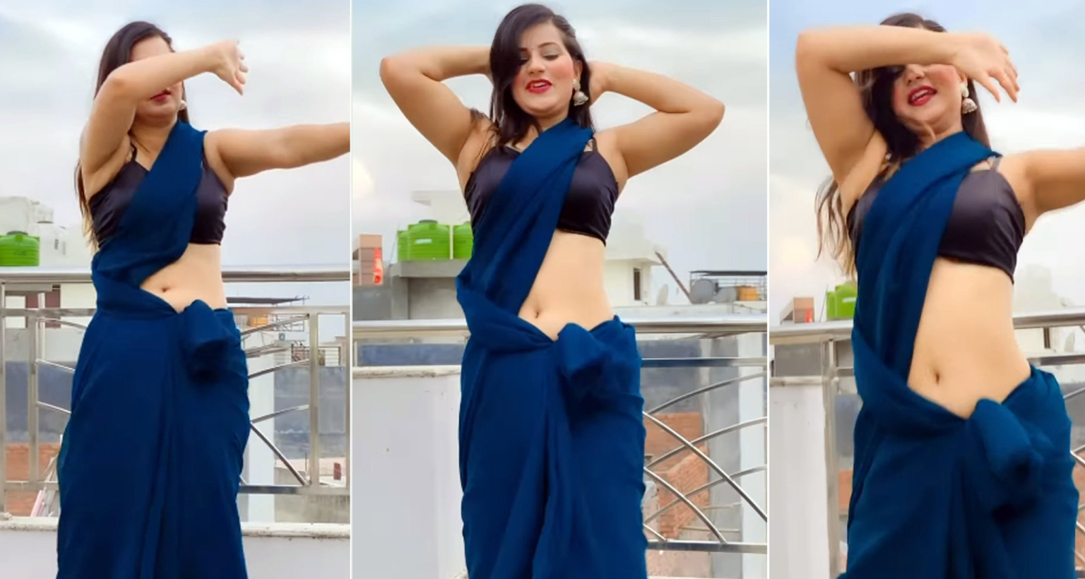 খোলা ছাদে উদ্দাম ড্যান্স দিয়ে ঝড় তুললো সুন্দরী যুবতী সুন্দরী যুবতী