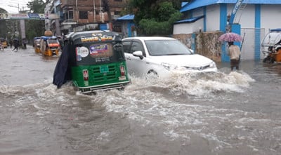 Car in rain