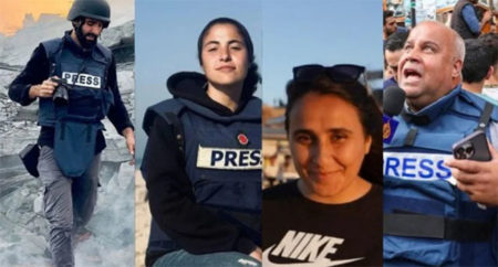 Four Palestinian journalists