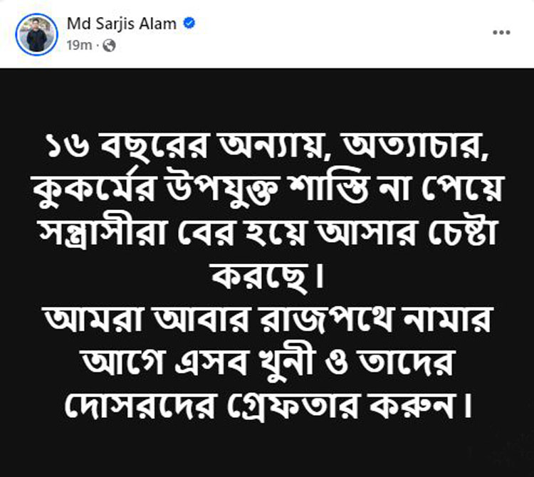 কেন আবারও রাজপথে নামার হুঁশিয়ারি দিলেন সারজিস?