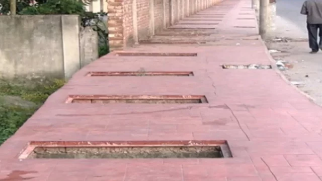 চুরি হয়ে যাচ্ছে ক্লিন সিটি রাজশাহীর ফুটপাতের স্ল্যাব, সড়কবাতির তার