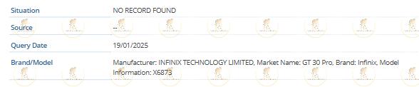 Infinix-GT-30-Pro-IMEI-listing