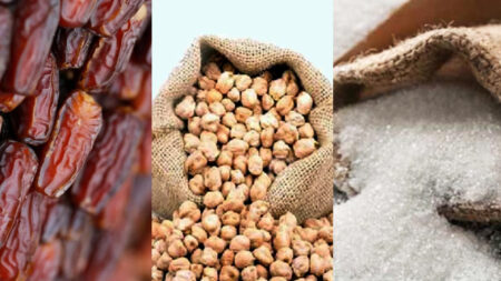 খেজুর, চিনি, ছোলা