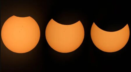 Partial solar eclipse happening now