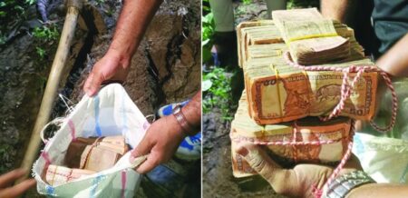 মাটি খুঁড়ে পাওয়া গেল আবুল খায়ের টোব্যাকো কম্পানির লুট হওয়া ১৮ লাখ টাকা ১৮ লাখ টাকা