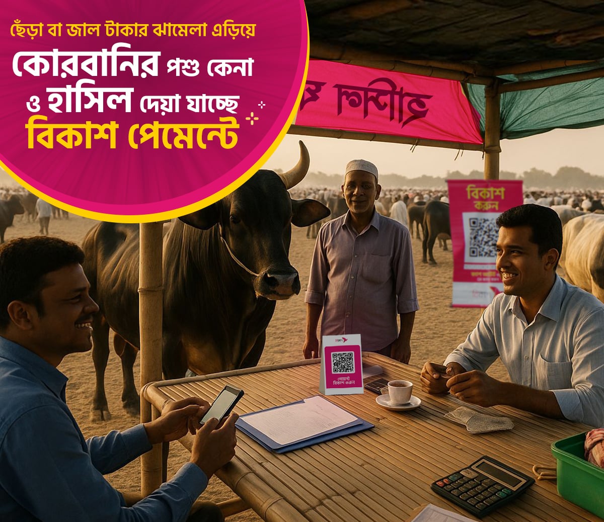 কোরবানির পশু কেনা ও হাসিল পরিশোধ সহজ হয়েছে বিকাশ পেমেন্টে