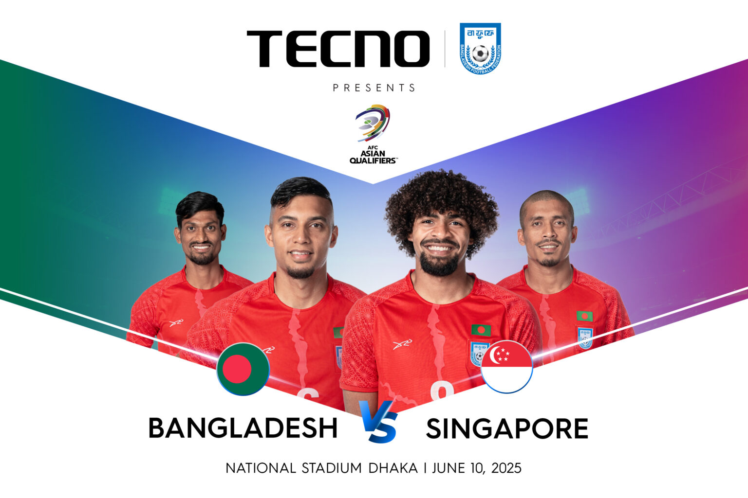 বাংলাদেশ বনাম সিঙ্গাপুর ম্যাচের টাইটেল স্পন্সর ‘টেকনো’