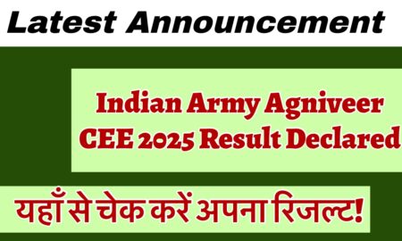 Indian Army Agniveer Result 2025 Released: Download Steps Here