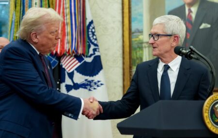 Trump and Apple Announce $100 Billion U.S. Manufacturing Expansion, Raising Total to $600 Billion trump announcement today