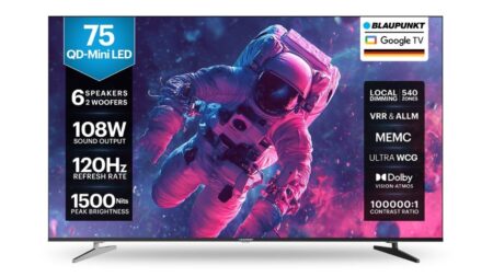 Blaupunkt ভারতের বাজারে ৬৫ ও ৭৫ ইঞ্চির নতুন Google Mini QD TV উন্মোচন করেছে, দাম ₹৯৪৯৯৯ শুরু।