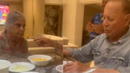 Salim Khan Feeds Wife Salma as Fans Adore Couple Salim Khan Feeds Wife Salma as Fans Adore Couple