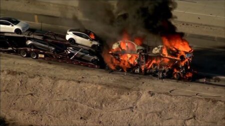 Tesla Semi Fire Shuts Down California Freeway for Hours Tesla Semi Fire Shuts Down California Freeway for Hours