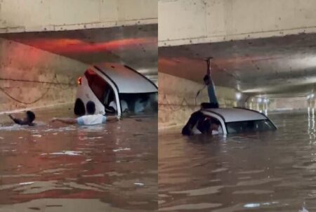 জলমগ্ন গাড়িতে আটকে পড়া মানুষের বাঁচার চেষ্টা, ভিডিওতে দেখা গেল হৃদয়বিদারক দৃশ্য kalyan flooding