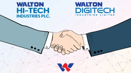 ওয়ালটন হাই-টেকের সঙ্গে একীভূত হচ্ছে ওয়ালটন ডিজি-টেক উভয় প্রতিষ্ঠানের মধ্যে এমওইউ স্বাক্ষর Walton Hi-Tech Industries PLC