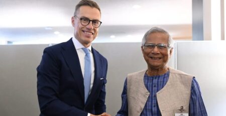 যুক্তরাষ্ট্রে ফিনল্যান্ডের প্রেসিডেন্টের সঙ্গে প্রধান উপদেষ্টার বৈঠক বৈঠক