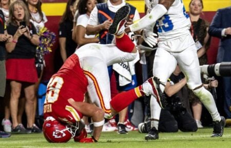 VIDEO: Andy Reid Rushes to Check on Travis Kelce After Scary Head-First Fall vs. Lions Andy Reid checks on Travis Kelce video