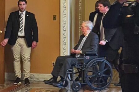 Mitch McConnell Falls on Capitol Hill