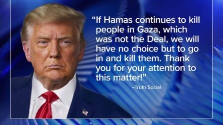 Trump Threatens to Kill Hamas If Gaza Violence Persists