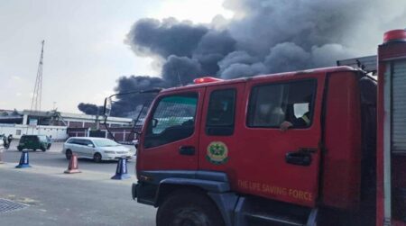 শাহজালালে আগুন