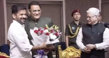 তেলেঙ্গানা রাজ্য সরকারের মন্ত্রী হিসেবে শপথ নিলেন সাবেক ক্রিকেটার আজহার মন্ত্রী