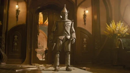 Wicked For Good Tin Man Transformation Took Five Hours of Prosthetic Work Wicked For Good Tin Man transformation