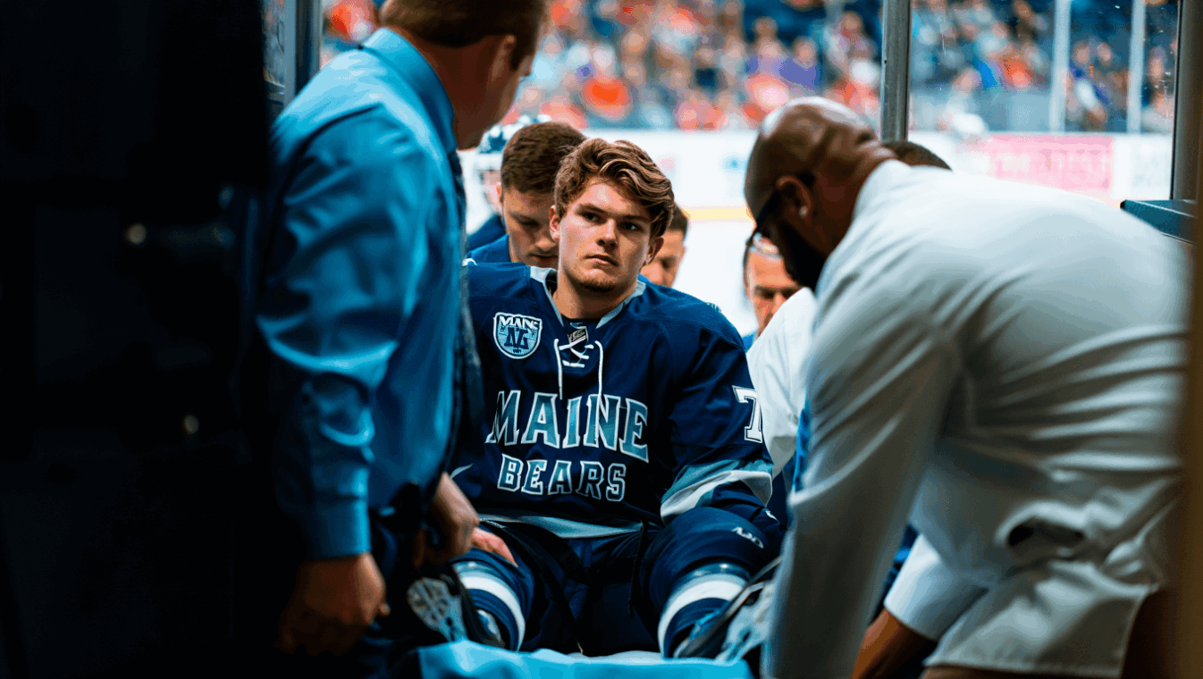 University of Maine Hockey Player Jeremy Langlois Released from Hospital After Scary On-Ice Collision